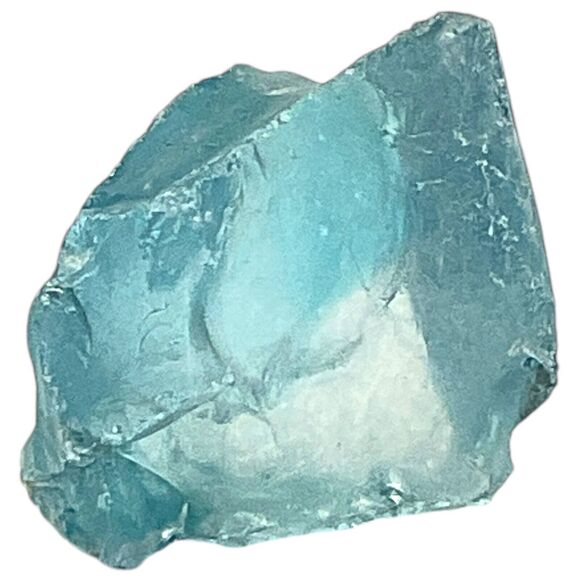 Satin Blue Translucent Art Glass Cullet Glowing Manganese Slag Glass #4GM371 - Picture 4 of 7